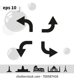 Bent arrows icon. Left and right, up and down.