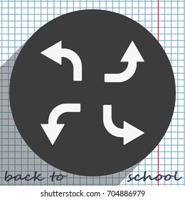 Bent arrows icon. Left and right, up and down.