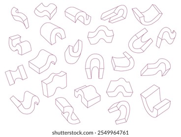 Bent Boxes in magenta color