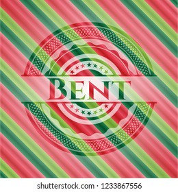 Bent christmas badge background.