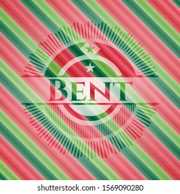 Bent christmas emblem background. Vector Illustration. Detailed.