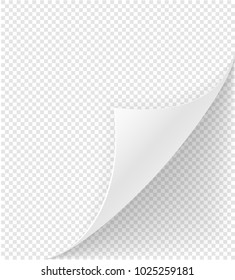 bent corner of paper stock vector illustration isolated on transparent background