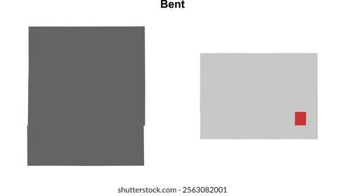 Bent County (Colorado) blank outline map set