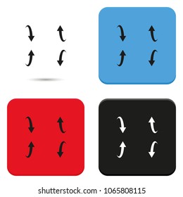 Bent up and down arrows flat vector icon.