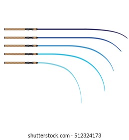 Bent Fishing Rod Vector Curved Rod Blanks Illustration