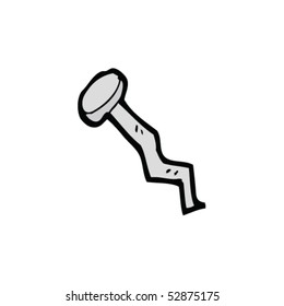bent hammered nail drawing