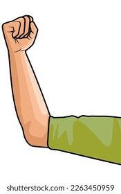 bent hand clenched into a fist