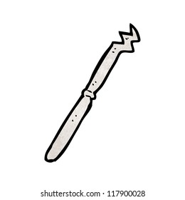 caricatura de cuchillo doblado