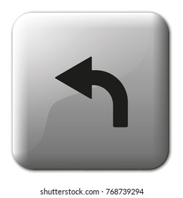 Bent to left arrow flat vector icon.