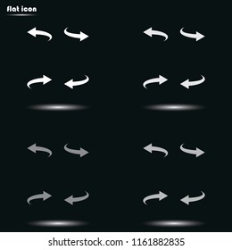 Bent left and right arrows flat grayscale vector icon.