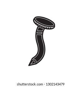 bent nail icon flat black