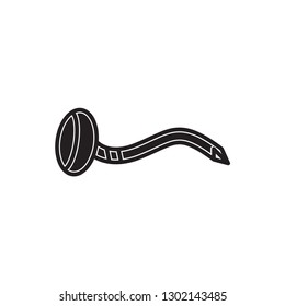 bent nail icon flat black