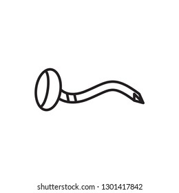 bent nail icon outline