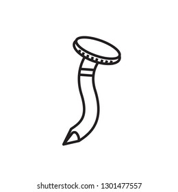 bent nail icon outline