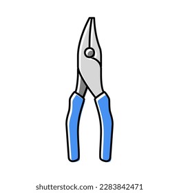 bent nose pliers color icon vector. bent nose pliers sign. isolated symbol illustration