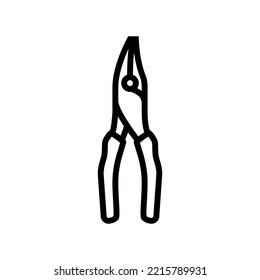 bent nose pliers line icon vector. bent nose pliers sign. isolated contour symbol black illustration