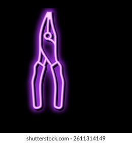 bent nose pliers neon light sign vector. bent nose pliers illustration