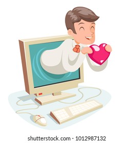 Bent Old Man Cane Wise Moral Preaching Instruction Old Cartoon Character Design Vector Illustration