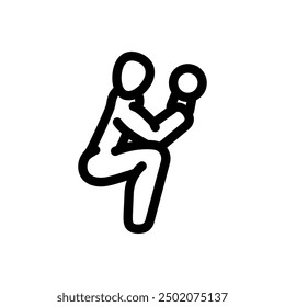 gebogen über Zeilen Fitness-Übungsarm Linie Symbol Vektor. gebogen über Reihen Fitness-Übungsarm Zeichen. isoliertes Kontursymbol, schwarze Illustration