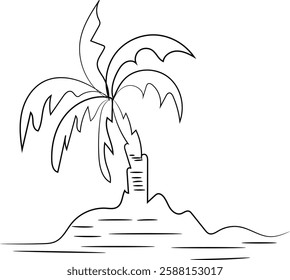 Bent Palm tree summer sunset island
