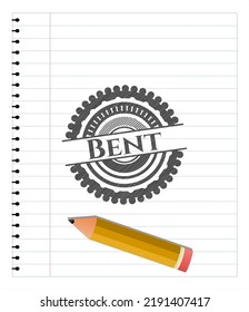 Bent pencil emblem. Vector Illustration. Detailed. 