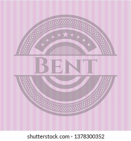 Bent pink emblem. Retro