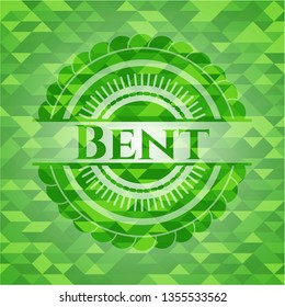Bent realistic green mosaic emblem