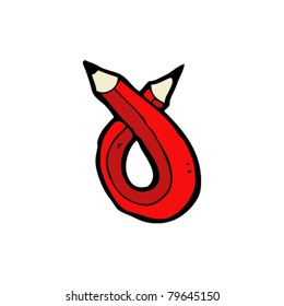 bent red pencil cartoon