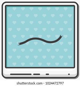Bent ribbon flat vector icon.
