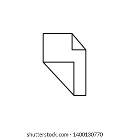 Bent sheet of paper vector icon. Mobile concept and web design