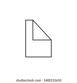 Bent sheet of paper vector icon. Mobile concept and web design