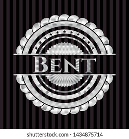 Bent silvery shiny badge. Vector Illustration. Mosaic.