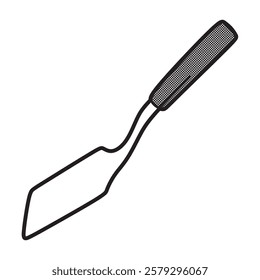 bent spatula vector without hole black and white