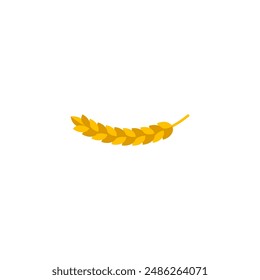 Spikelett verbogen. Eine halbkreisförmige gekrümmte Form. Ohr des Weizens. Farbige Vektorillustration auf weißem Hintergrund.