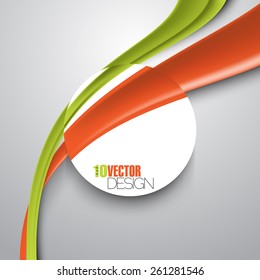 bent wave lines overlapping blank round frame with space for texts and images eps10 vector background