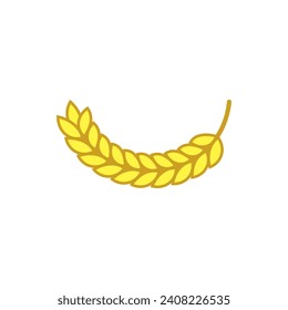 Bent yellow spikelet. A semicircular curved shape.
