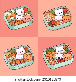Bento Asian Japanese Lunchbox Set Kawaii Styles
