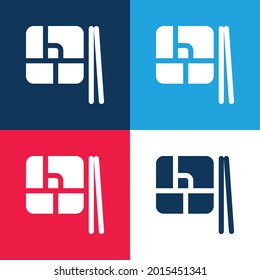 Bento Blue And Red Four Color Minimal Icon Set