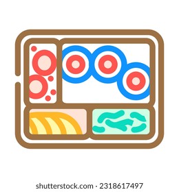 bento box japanese food color icon vector. bento box japanese food sign. isolated symbol illustration