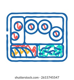 bento box japanese food doodle icon sketch vector. bento box japanese food sign. isolated symbol illustration