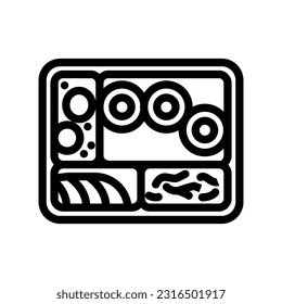 bento box japanese food line icon vector. bento box japanese food sign. isolated contour symbol black illustration