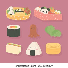 Bento Box Lunch Icon Set