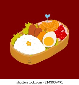 a bento box is a lunchbox from Japan. usually, it contains cooked rice, octopus sausage, boiled egg, chicken katsu, some vegetables and fruits. Some people always bring a bento box to school and work.