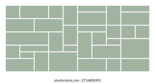 Diseño de marco de collage modular de caja Bento con Formas geométricas para fondos creativos Diseños de interfaz de usuario Web gráficos de marca y composiciones visuales modernas