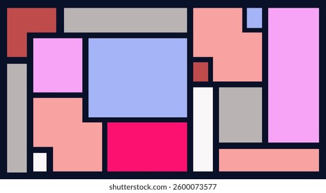 Bento box. Modular shapes and bento grid. Y2K trendy geometry futuristic shape bento design. Modular UI UX template. flat vector illustration.	
