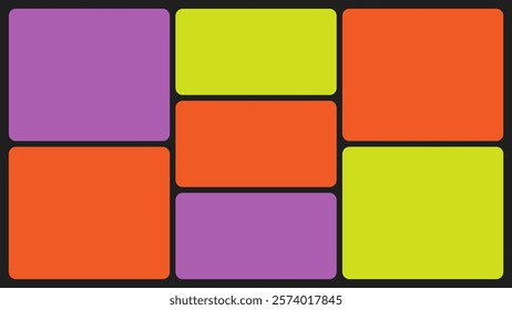 Bento box template. Y2K collage grid shapes. Geometry modular moodboard frames. UI design elements border. Label textboxes composition pack. Trendy blocks blank layout. Vector flat illustration.