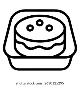 bento cake icon on white background vector
Vector Japanese food icon