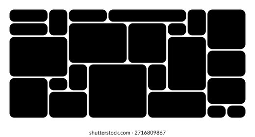 Bento grid layout. Geometric tiles pattern for UI UX design, photo collage, website layout