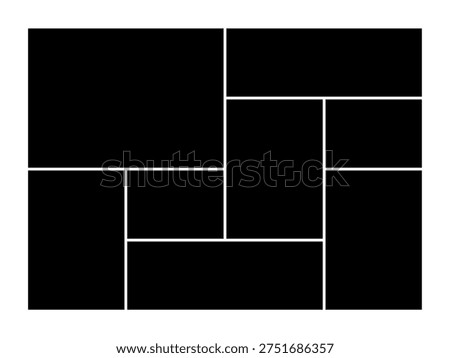 Bento grid template layout shape featuring bento box modular collage frame design with geometric background for creative interfaces presentations and digital layouts