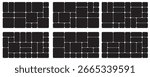 Bento grid vector horizontal layouts. Geometric tiles pattern for photo collage, website layout, etc. Trendy tiling frames arrangements and presentation templates for social media.